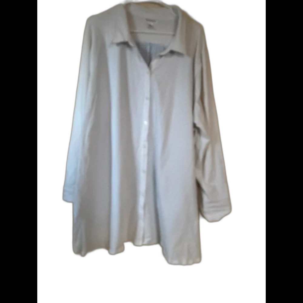 Motherhood Maternity Button Down Tunic Shirt Top Plus Size 3X Blue White Stripe